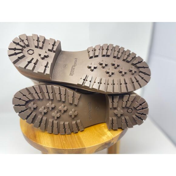 Gentle Souls Kenneth‎ Cole Brooklyn 2.1 Taupe Leather Burgundy Lace Up Boots - Picture 9 of 10